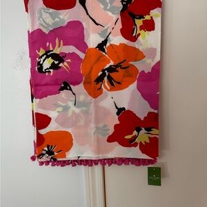 Kate Spade Pink and Orange Floral Scarf